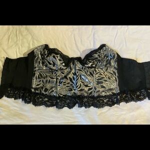 Black and Silver Lace Bustier
